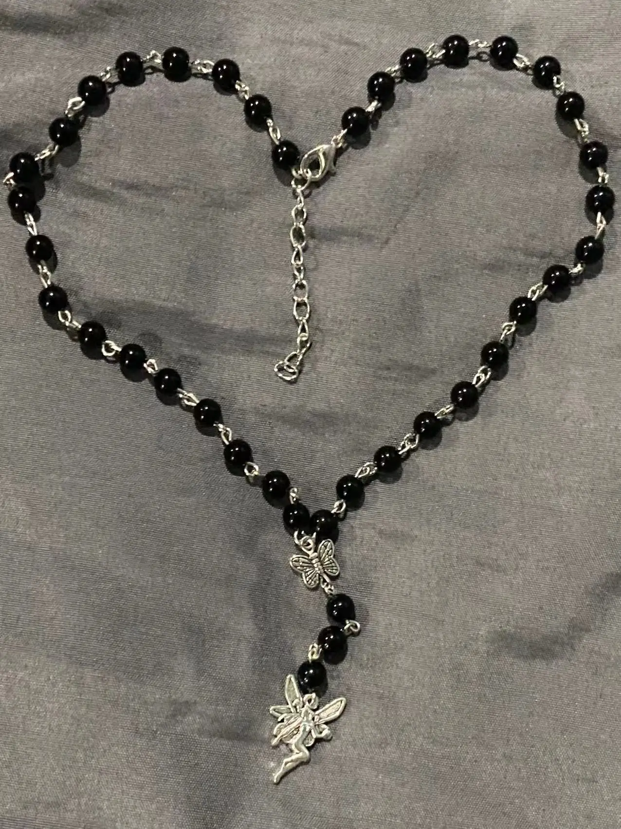 Ожерелье с подвеской феи В Стиле Розария гранж готика сказочное |
