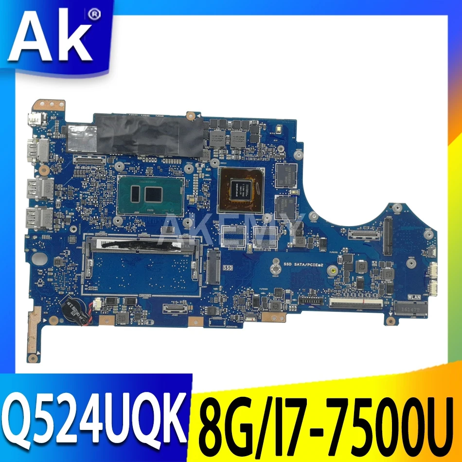 

Mainboard For ASUS Q534UXK Q534UX UX560UX UX560UXK Q524UX Q524UXK Laptop motherboard 8G/I7-7500U GT940MX /V2G