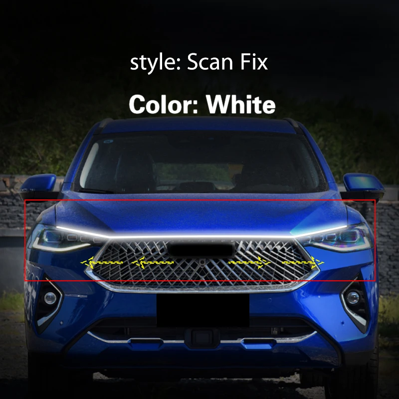 

Автомобильные декоративные атмосферные лампы DRL 12 В для Haval F7 F7X 2019-2021, запуск со сканером, светодиодсветодиодный дневные ходовые огни, противотуманные фары, водонепроницаемые