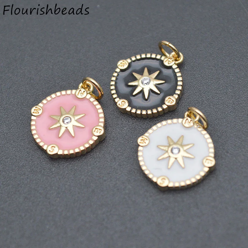 Wholesale 20pcs/lot Boho Paved CZ Beads Enamel Sun Shape Charms Pendant Accessories DIY Jewelry Making Supplies