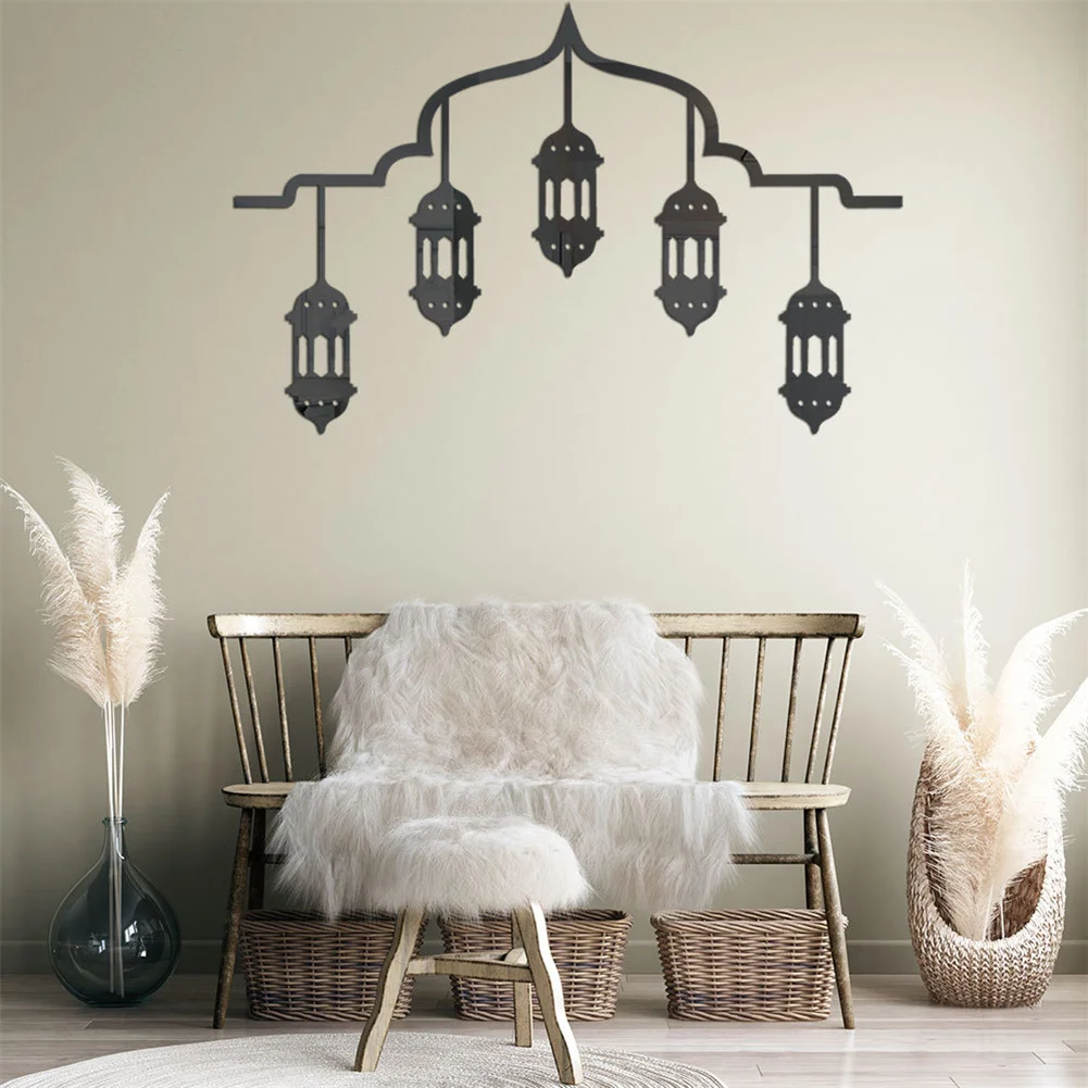

Acrylic Ramadan Wall Sticker Eid Mubarak Decor Lantern Allah Muhammad Islamic Wall Decal Living Room Home Decor