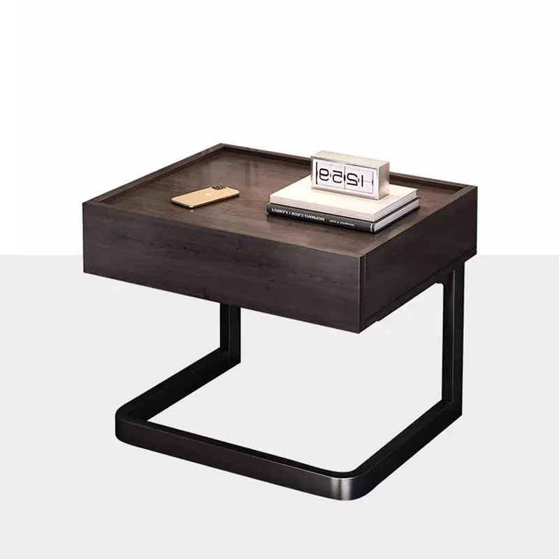 Черный ночной столик со скрытым хранилищем винтажный роскошный для спальни