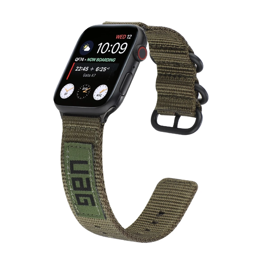 

Ремешок брезентовый для Apple Watch Series 7 6 se 5 4 3 2 1 UAG, нейлоновый спортивный браслет для умных часов iWatch 45 мм 41 мм 38 мм, дизайн аксессуаров