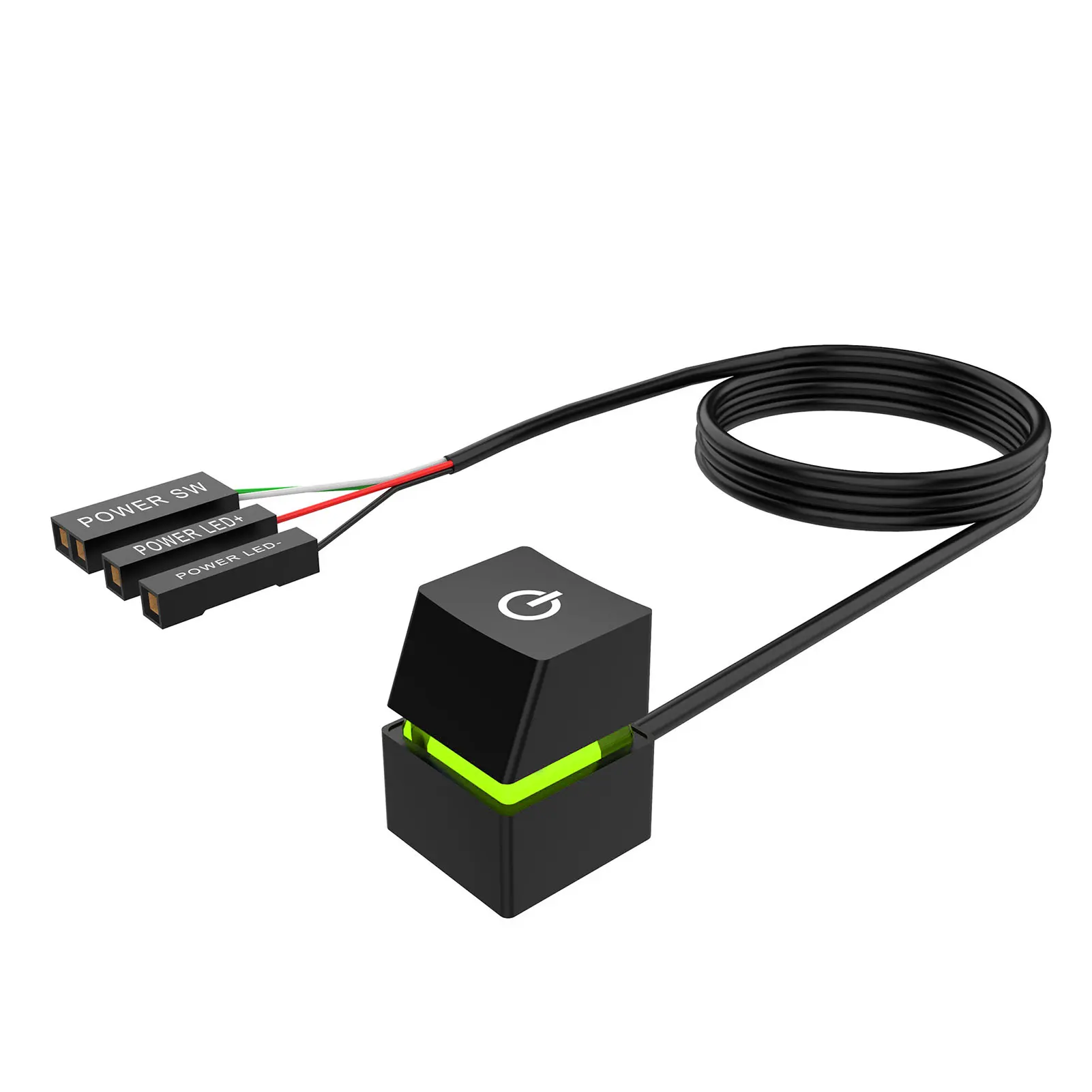 

2m Colorful Led Lights Computer Desktop Switch Pc Motherboard External Start Power On/Off Button Extension Cable For Home Office