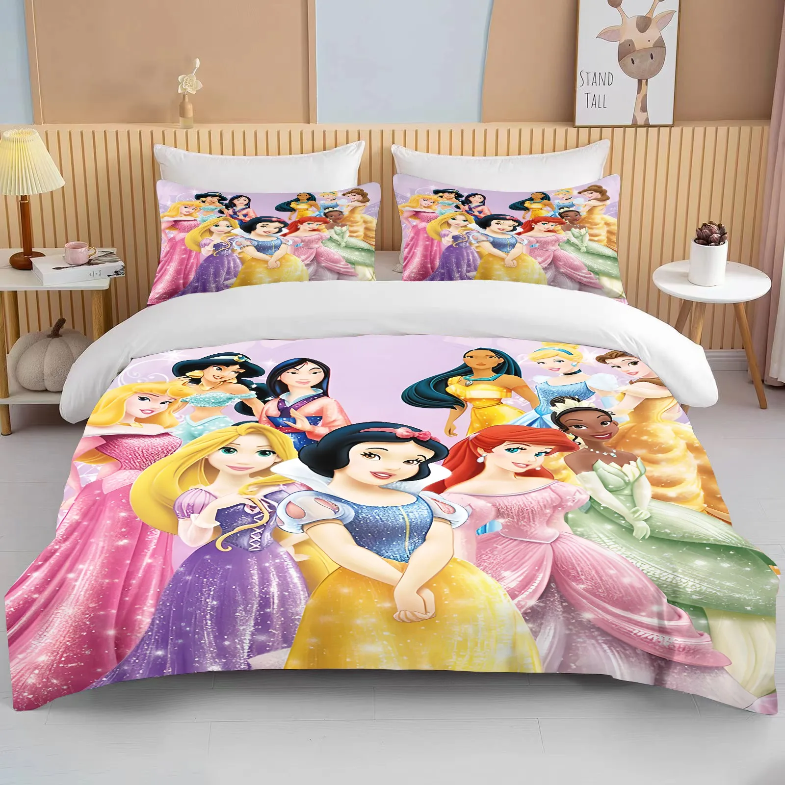 Комплект постельного белья из микрофибры с принтом принцессы 10 размеров