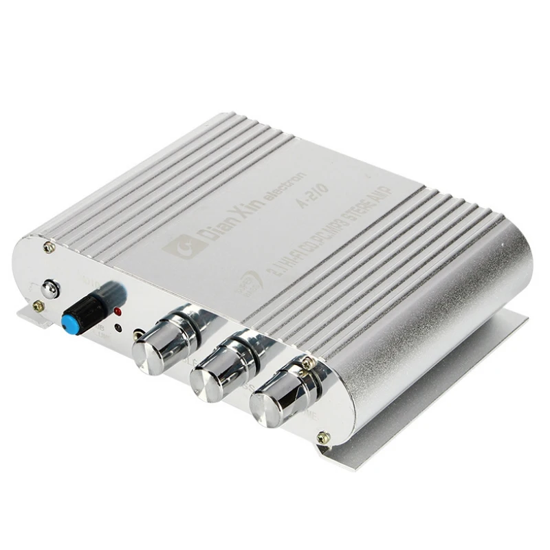 UNISIAN TDA8964 Audio Amplifier 2*40W+50W 2.1 Channels HIFI Car Amplifiers Subwoofer DC12V with Metal Case Shell