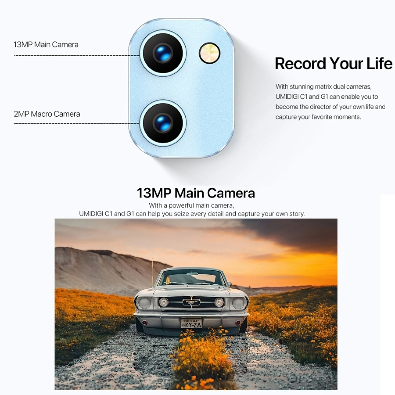 UMIDIGI C1/G1 Android 12 Mobile Phone MTK6739 Quad Core Cellphones 2GB+32GB 6.52