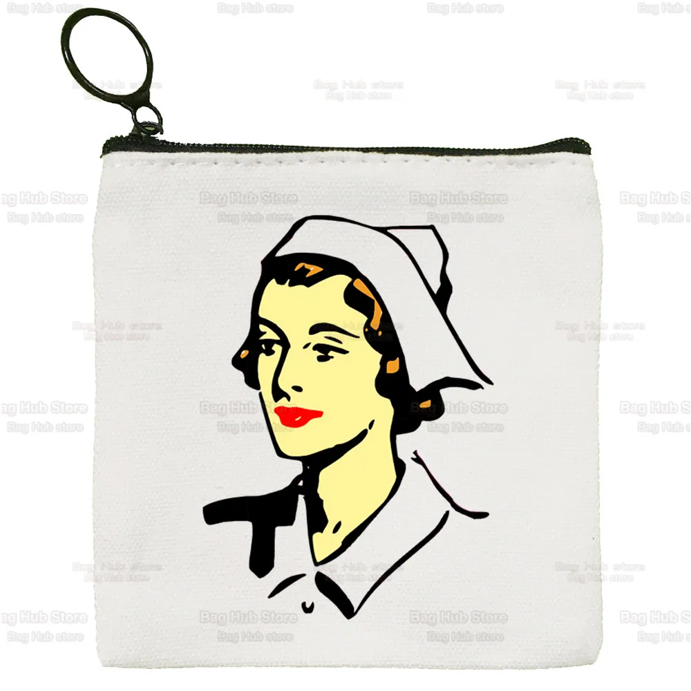 I'm A Nurse Life Canvas Purse Card Key Mini Purse Pouch We Can Do It Nurse Girl Kids Children Cute Small Zipper Coin Purse
