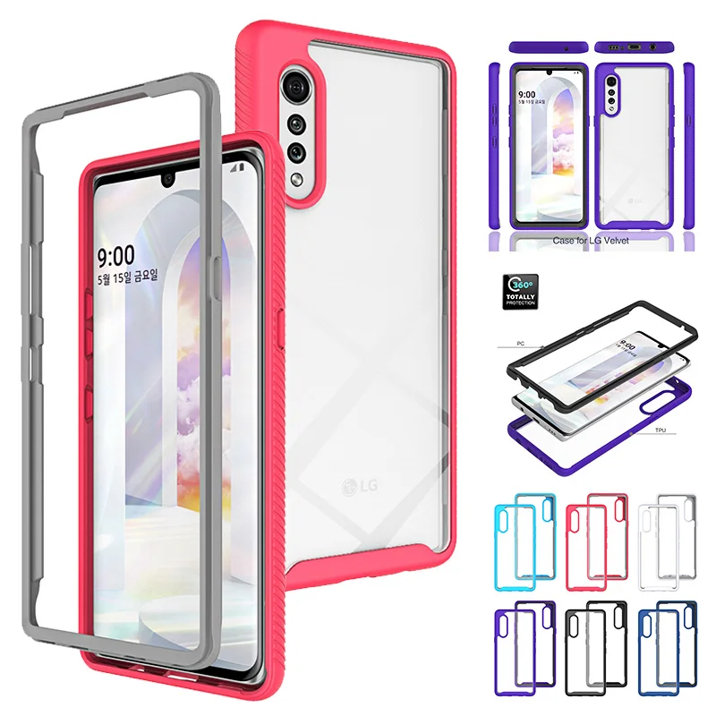 

For LG Velvet G8X ThinQ Phone Case [NO Built-in Screen Protector] 360 Degree Full Body Rugged Protection Cover LG V50s ThinQ 5G