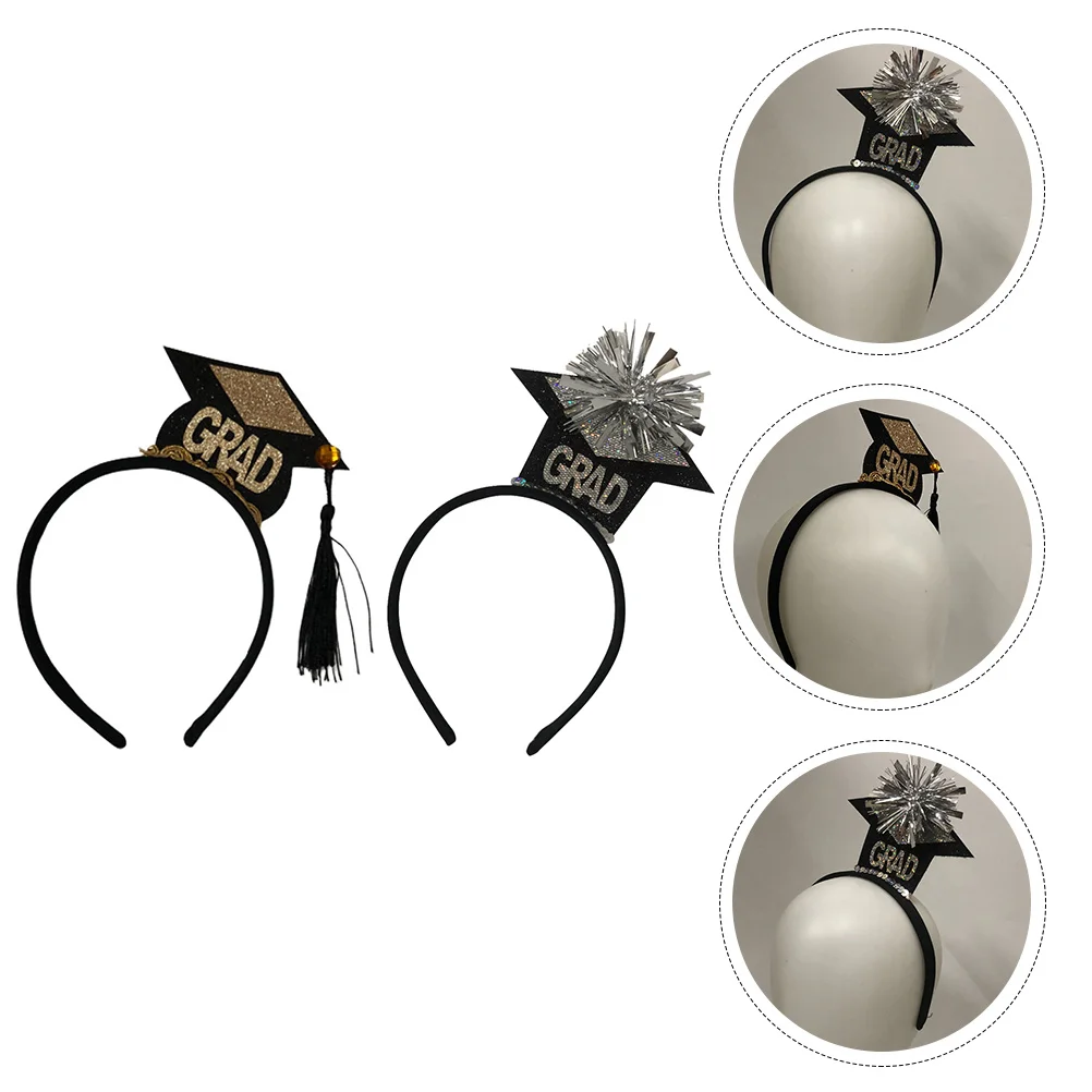 

2pcs Creative Hat Shape Headband Decoration Funny Fashion Hair Bands (As Shown)