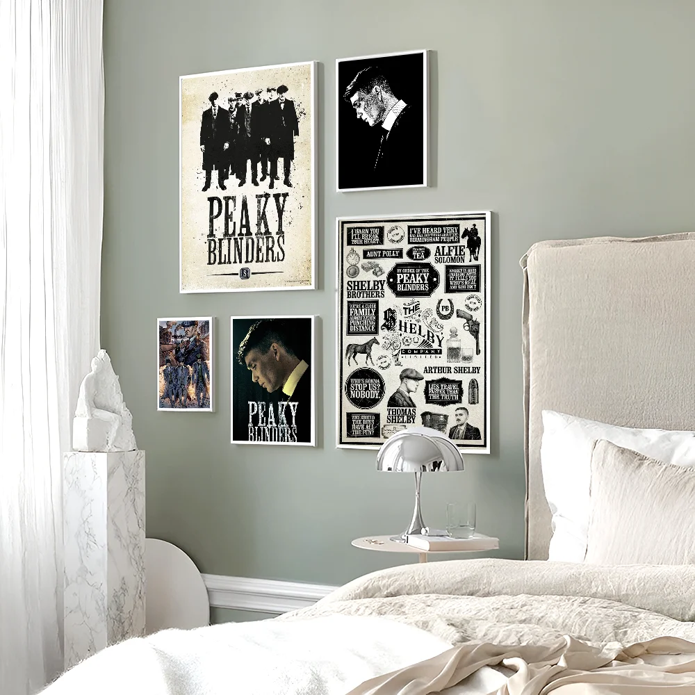 P-Peaky B-Blinders Movie Липкие постеры Винтаж Комната Домашний бар Кафе Декор Настенный
