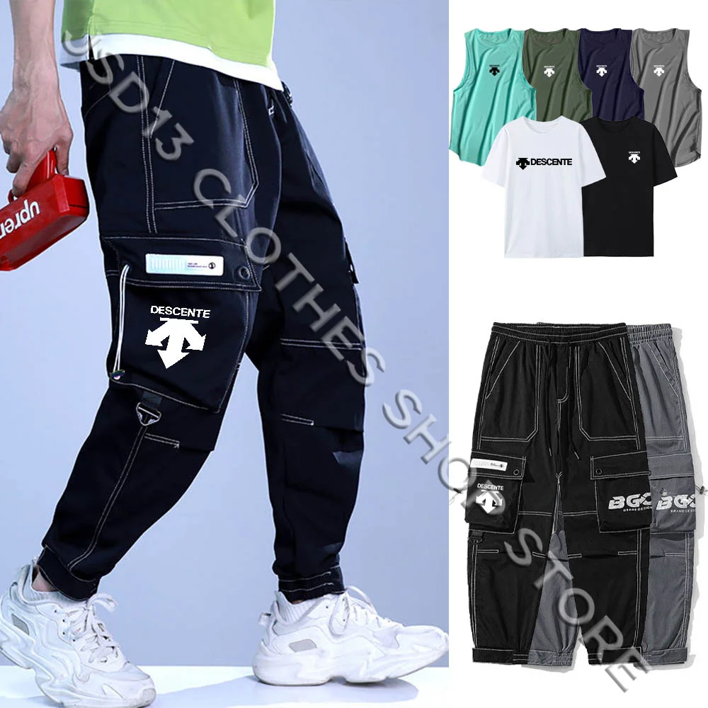 

Man Big Pockets Arrow Printed Cargo Pants Loose Streetwear Hip Hop Joggers Sweatpant Tactical Trouser Women T-shirt Sport Tank