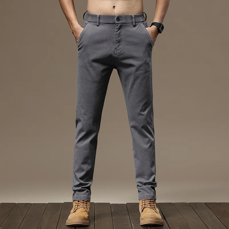 

Printemps automne nouveaux pantalons décontractés élastiques pour hommes version coréenne Flex Trend Slim Small foot pants