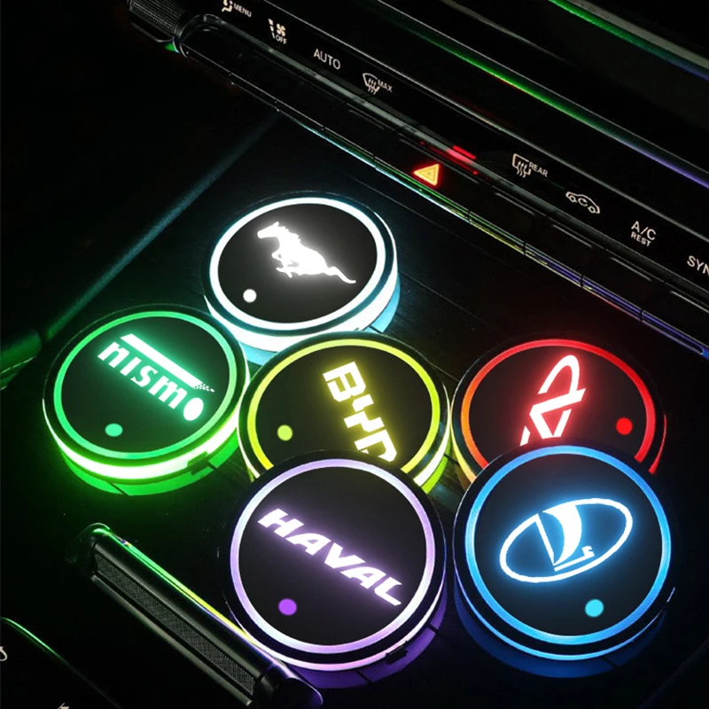 

1Pcs Glowing Car Cup Pad Lights Bottle Holder Water Coaster Mat For Lada VESTA Niva Kalina Priora Granta Largus Vaz Samara 2110