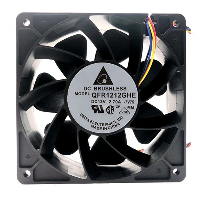 

QFR1212GHE 6000RPM 120X120x38mm 4Wire 12V 2.7A For Bitcoin Miner S15 S9 L3 + T9 + D5 Z9mini S11 M3 E9 + E10 A8 + A9 841