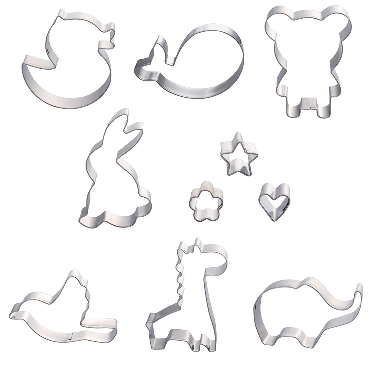 

Cookie, 10pcs Stainless Steel Cake Molds Set for Kids Party with Giraffe