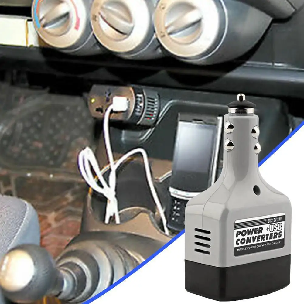 

12V/24V To 220v Car Mobile Power Inverter Adapter USB Auto Car Power Converter Charger Used For All Mobile Phone Universal