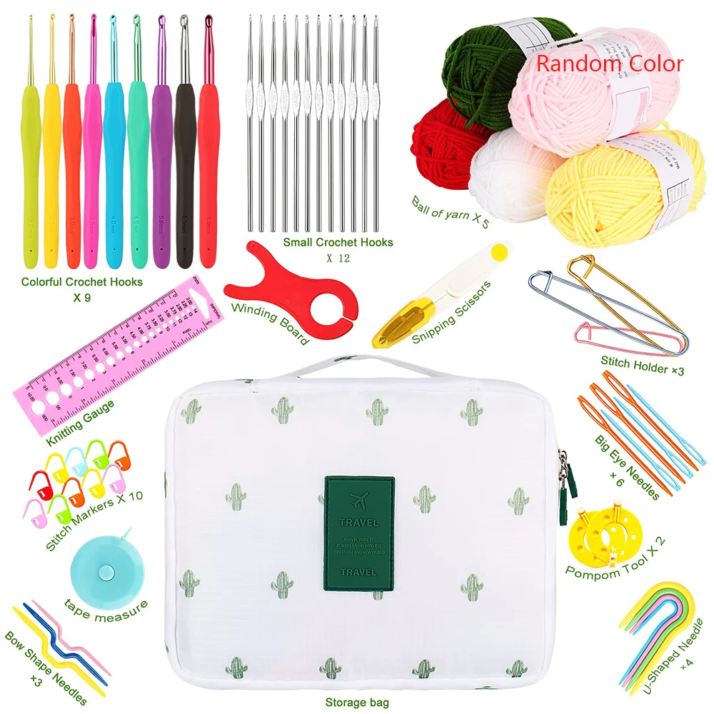 53Pcs Crochet Hook Kit With Storage Bag Weaving Knitting Needles Set DIY Arts Craft Sewing Tools Accessories Crochet Supplies 2