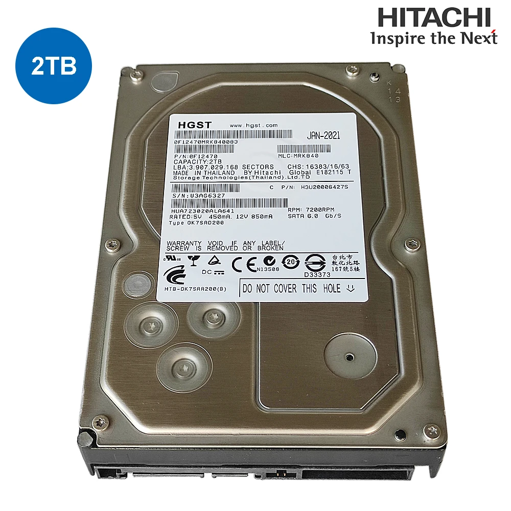 HITACHI NAS 2 ТБ 3 4 6 8 10 1 5 дюйма SATA3.0 7200 об/мин CCTV DVR Внутренний жесткий диск HDD |