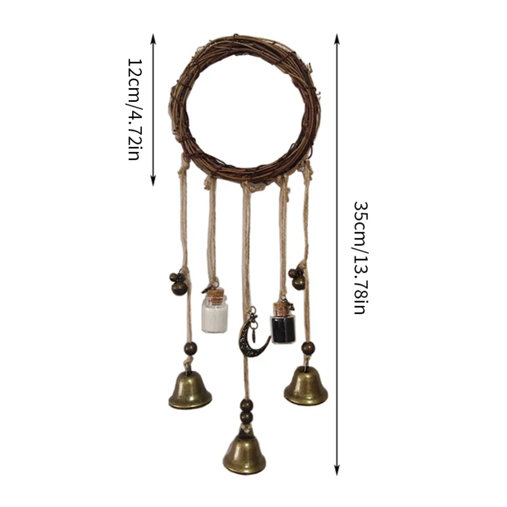 Ручная работа ротанговый Ловец снов с колокольчиком уличный декор для сада