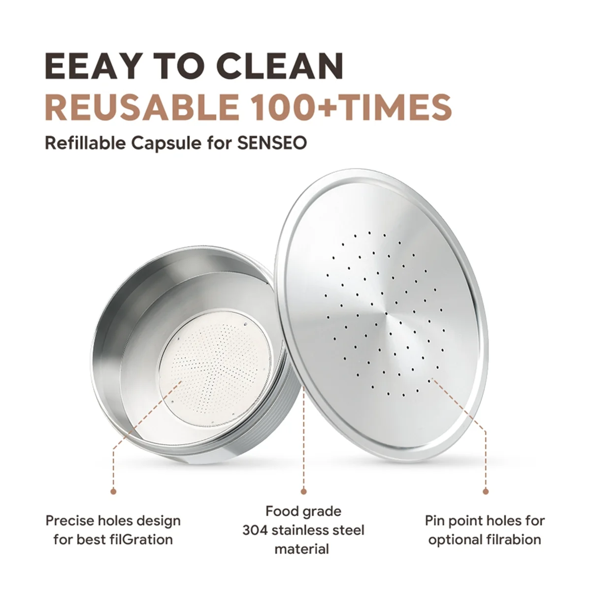 Многоразовые кофейные капсулы из нержавеющей стали многоразовые для кофемашины