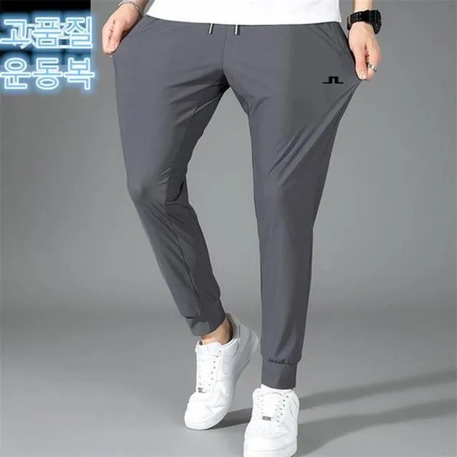 Golf Pants Men's Summer Ice Silk High Elastic Ultra-thin Casual Trousers Quick-drying Running Golf Wear Sweatpants Plus Size 5XL