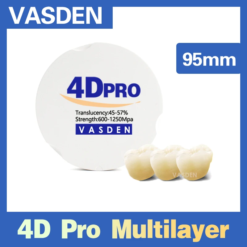 Многослойные циркониевые блоки 4D PRO 95 мм BL1 BL2 отбеливающие цвета циркон M5 Cad Cam