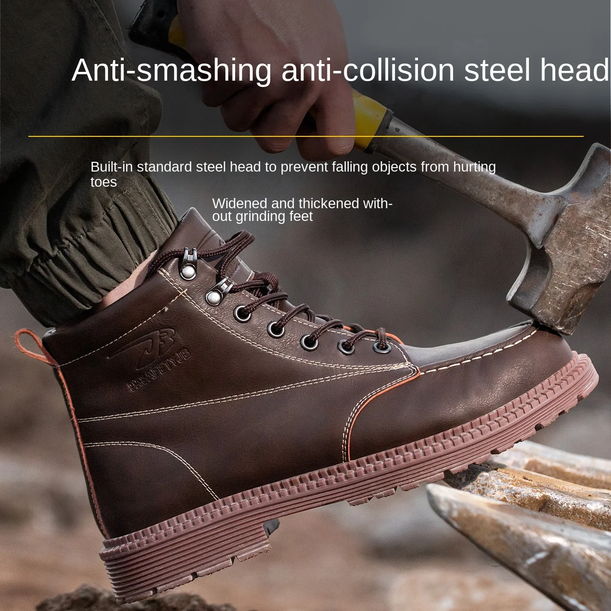 

2023 New Safety Shoes Men Boots High Top Work Sneakers Steel Toe Cap Anti-smash Puncture-Proof work Boots Indestructible Shoes