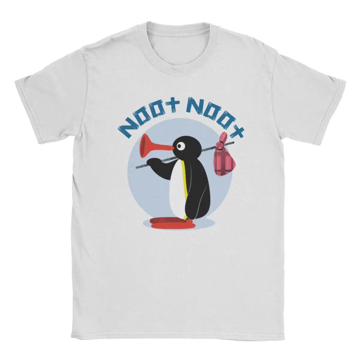 

Футболка Noot Pingu для мужчин и женщин, хлопковая Винтажная футболка с круглым вырезом, смешная мультяшная одежда с принтом пингвина, мема, с ко...
