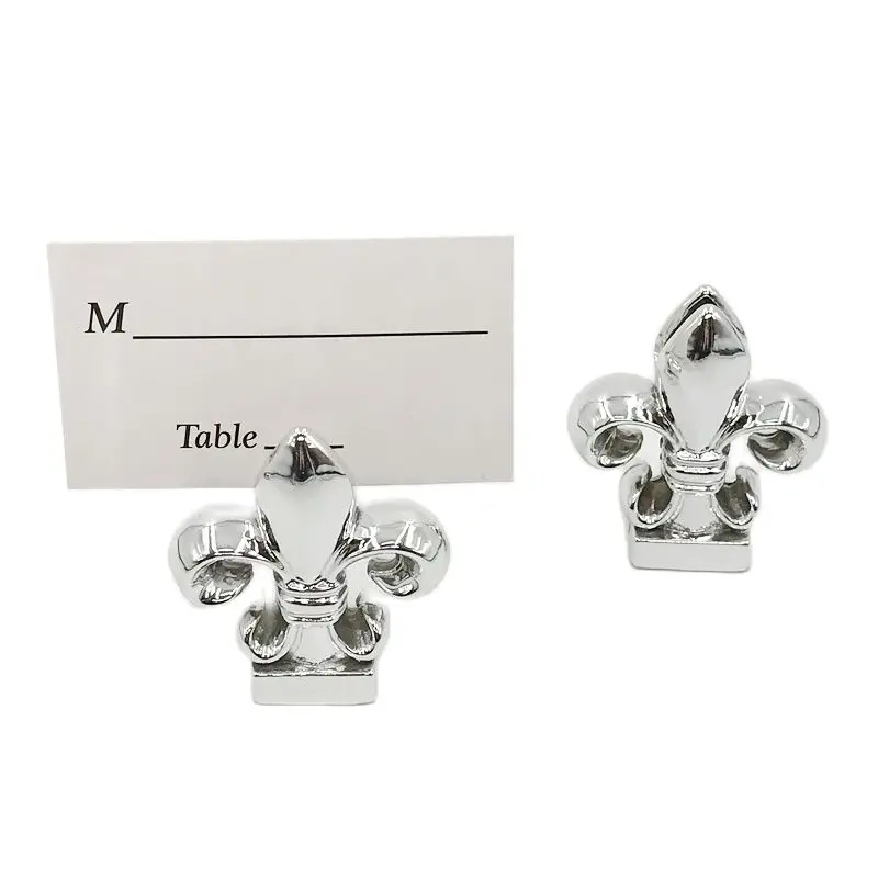 

10 шт. X Оптовая продажа цветочный Лис с серебряной отделкой держатель для карт/фотографий декоративные товары для свадебной вечеринки зажим...