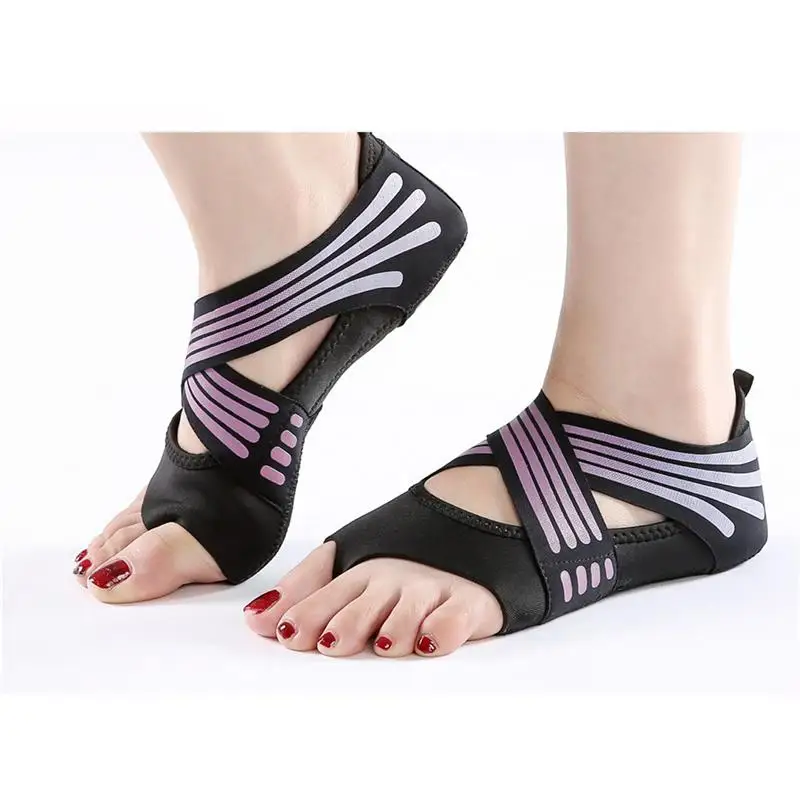 

1 пара нескользящих дышащих безносков с захватами, портативные носки для йоги, балета, профессиональных танцев, противоударные аксессуары