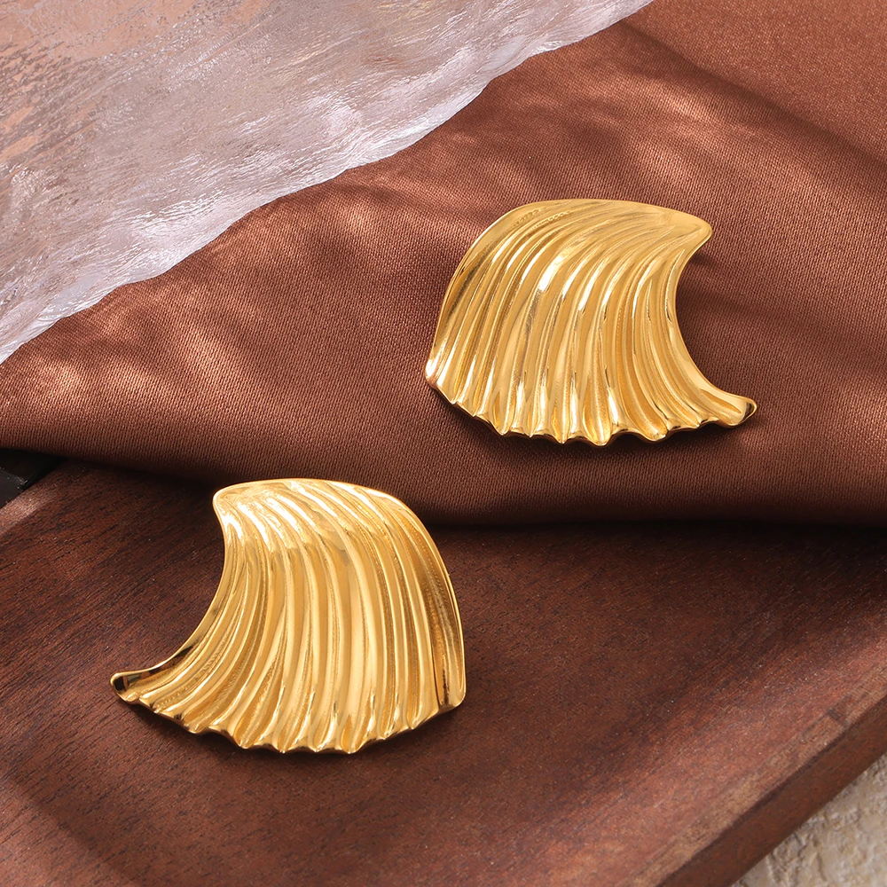 Серьги из нержавеющей стали для женщин волнистые серьги в форме хула