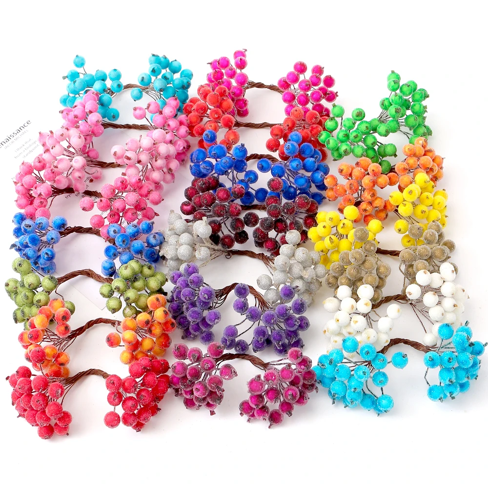 Искусственные ягодные растения, искусственные цветы, Рождественское украшение для дома, декор для комнаты, Рождественская елка, Хэллоуин, новый год, «сделай сам», подарки, аксессуары