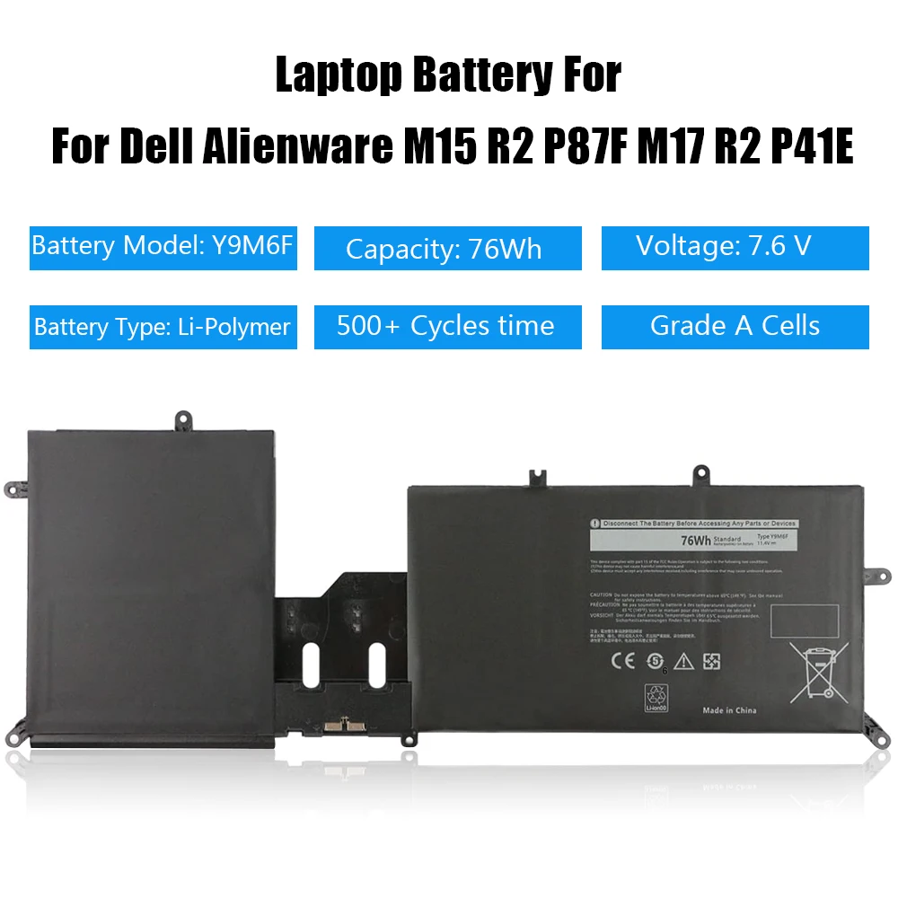 LISCN Y9M6F 08K84Y Аккумулятор для ноутбука Dell Alienware M15 R2 P87F M17 P41E серии C7XD9 R4958W P41E001 P87F001 11 4 В