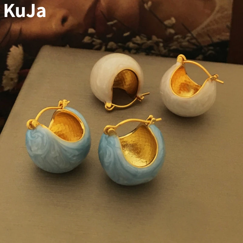 

Fashion Jewelr refreshing Enamle Geometric Earrings Elegant Temperament For Women Female Gifts Pretty Ear Accessories Wholesale