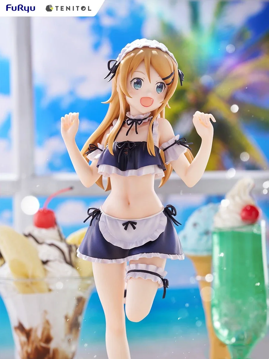Фото Коллекционный набор фигурок FuRyu Oreimo 2: Кирино, Куронеко, Аясе в купальниках-костюмах горничных (3 шт.) – Аниме-фигурки, украшения для рабочего стола, праздничные подарки №4