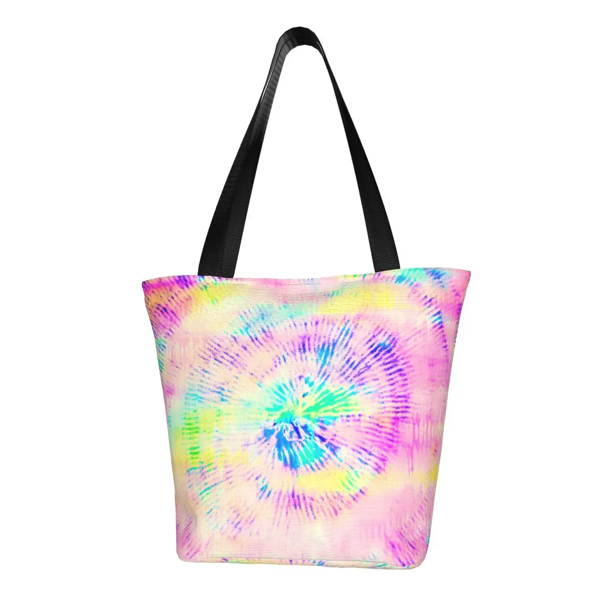 

Neon Paint Print Shopper Bag Colorful Tie-Dye Handbags Female Graphic Tote Bag Elegant Cloth College Shoulder Bag