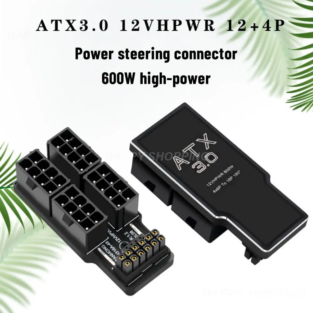 

Angled Connector Atx3.0 Enhanced Heat Dissipation Portable Mini High Power Pc Hardware Cables Power Supply Cable Connectors 600w