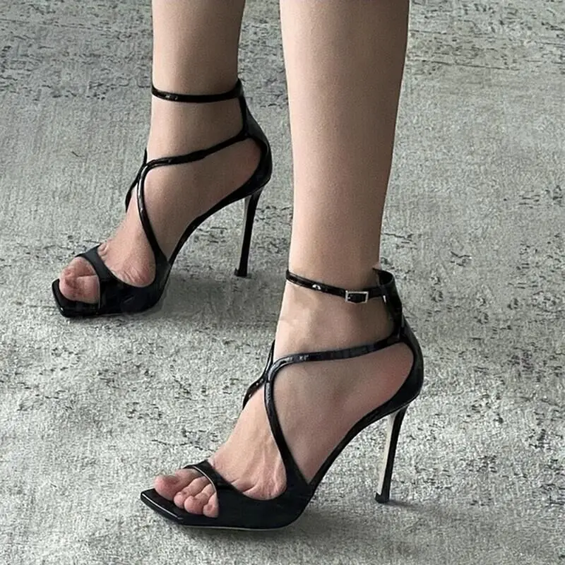 Women Shoes Designer Fashion  Ankle Strap High-heeled Sandals Open Toe Summer  Pumps Shoes Elegant Sexy Female Thin Heel Sandals
