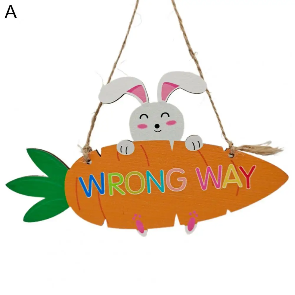 

Cute Easter Plaque Sign Festive Plaque Sign with String Lightweight Easter Hanging Pendant Decoration