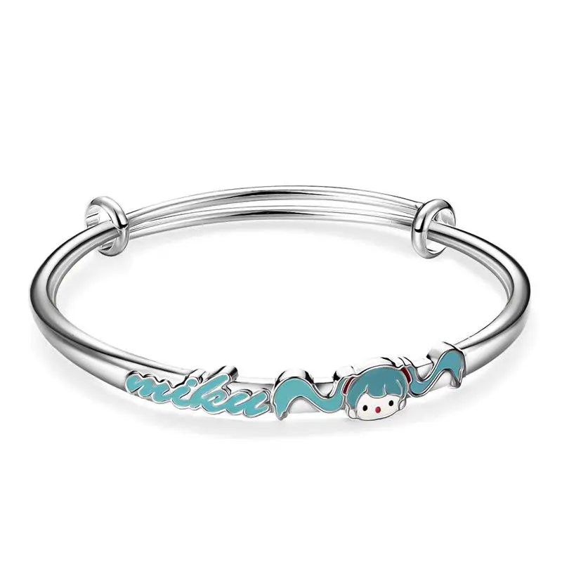 

Hatsune-Miku Anime Girl Bracelet Kawaii Manga Character Circular Push Pull Bracelet Jewelry Decoration Kids Accessories Gift