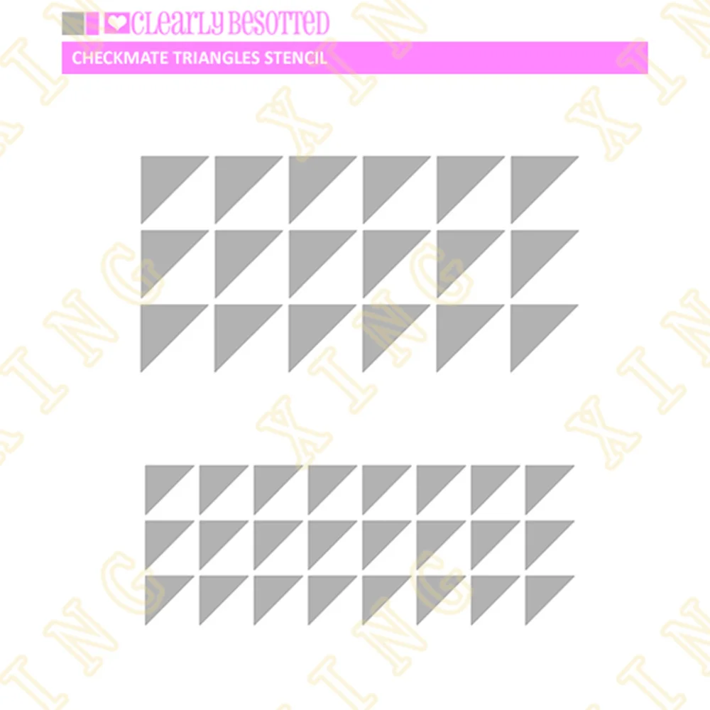 

New Checkmate Triangles Layering Stencils Painting DIY Scrapbook Coloring Embossing Paper Card Album Craft Decorative Template