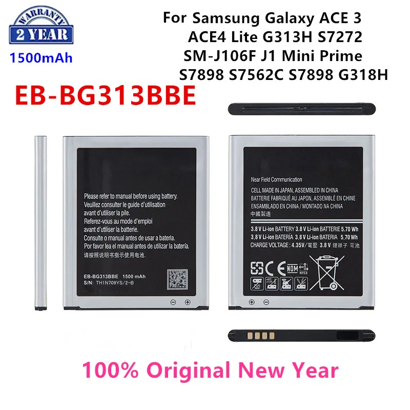 

100% Orginal EB-BG313BBE 1500mAh Battery For Samsung Galaxy Trend 2 ACE 3 ACE4 Lite G313H S7272 J1 Mini Prime S7898 G318H