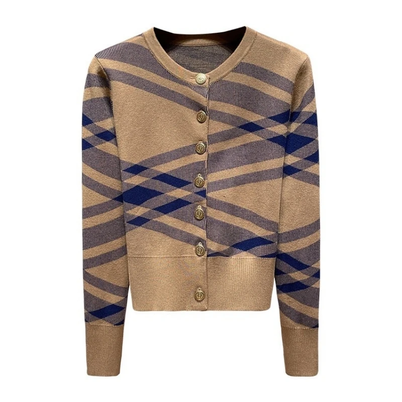 Роскошный брендовый дизайн 2024 осенне-зимний вязаный кардиган с длинными