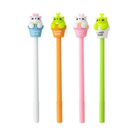 4pcs set kawaii stationary gel pens 0 5mm writing and signature pen black ink office accessories students cute school supplies