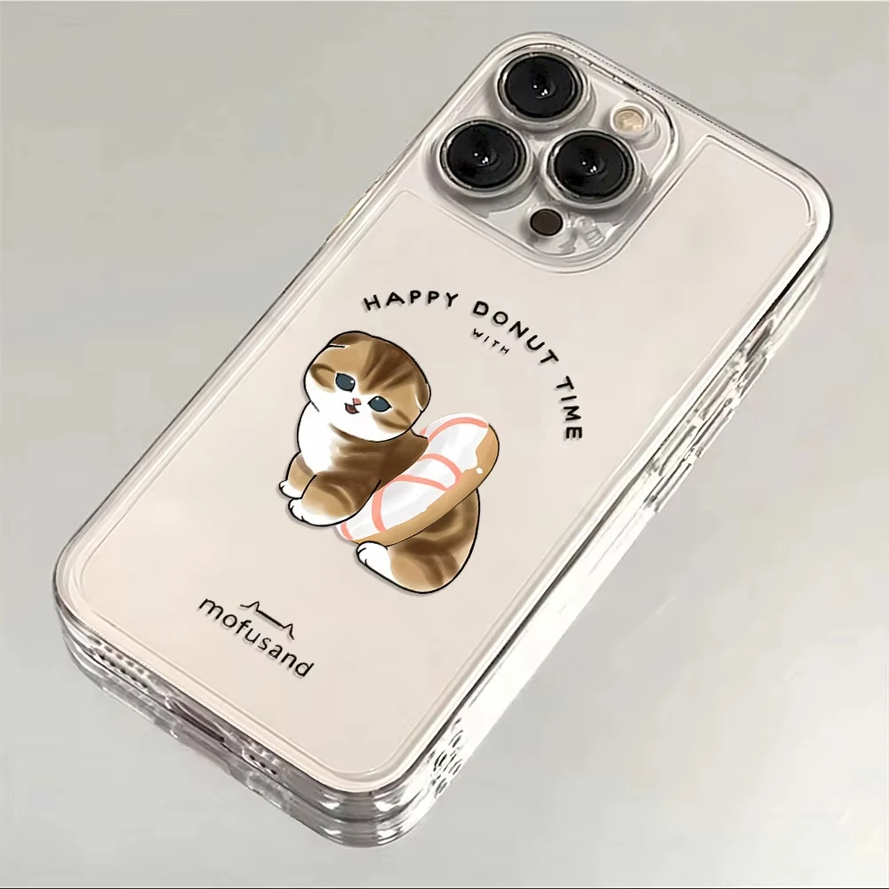 Милый прозрачный чехол для телефона с принтом кошки M-Mofusands для Xiaomi Mi 15T Pro, 14T, 13T, Mi 17 Pro, 15, 14, 13, 12, 11 Lite 5G, силиконовый чехол (art.: 3920da82ebbfd) - 3920da82ebbfd