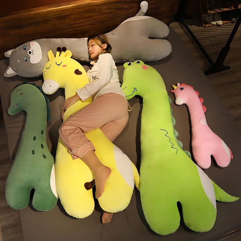 

80/110/140CM Kawaii Huge Unicorn Crocodile Dinosaur Plush Toys Lovely Stuffed Soft Husky Giraffe Plushie Pillow Cushion for Girl