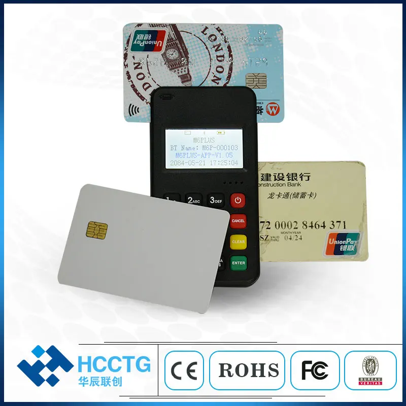 

EMV PCI Payment MSR & Contact IC & Contactless Card Reader Bt Mpos Terminal M6 Plus