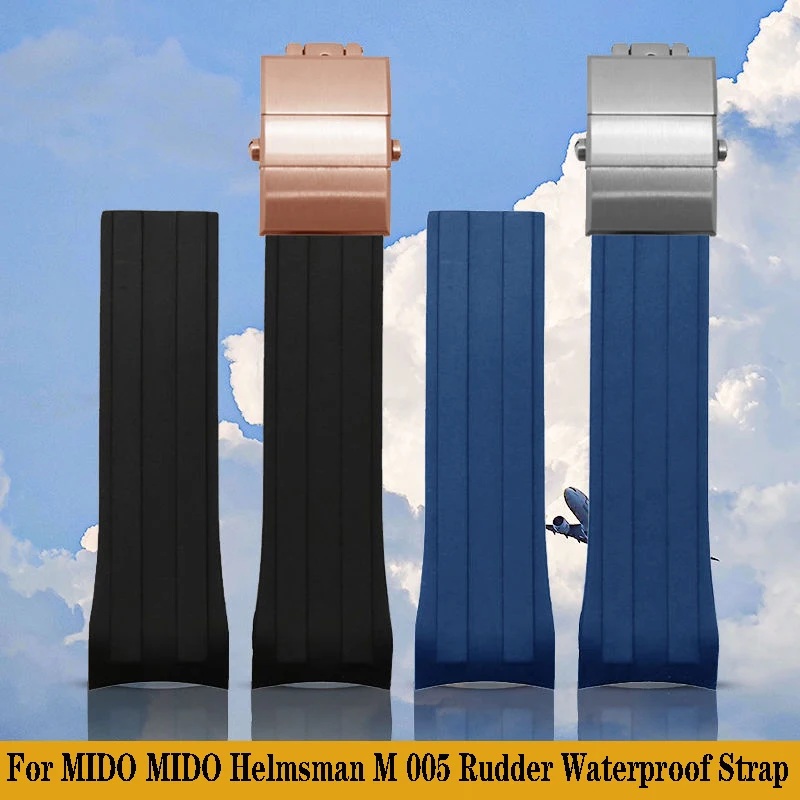 

Watch Band 22mm 23mm For Mido Rubber Watch Strap M005/M005.430/M005.614 for Citizen blue angel Orange Blue Arc Mouth Bracelet