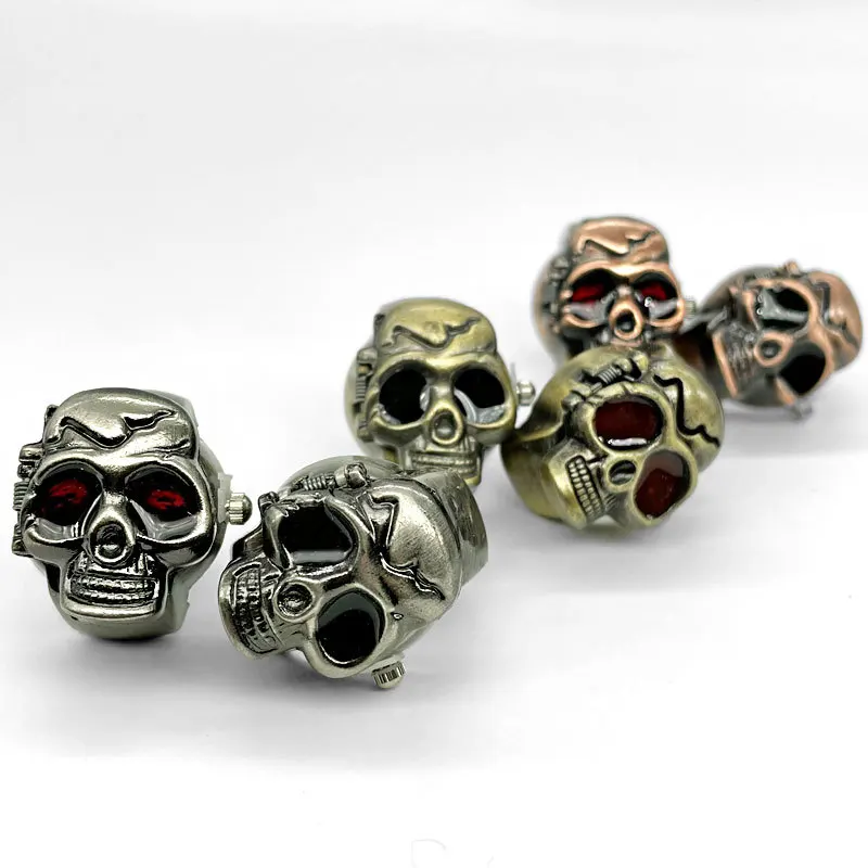 

Часы наручные женские кварцевые с черепом, маленький эластичный ремешок, классические ювелирные украшения из сплава